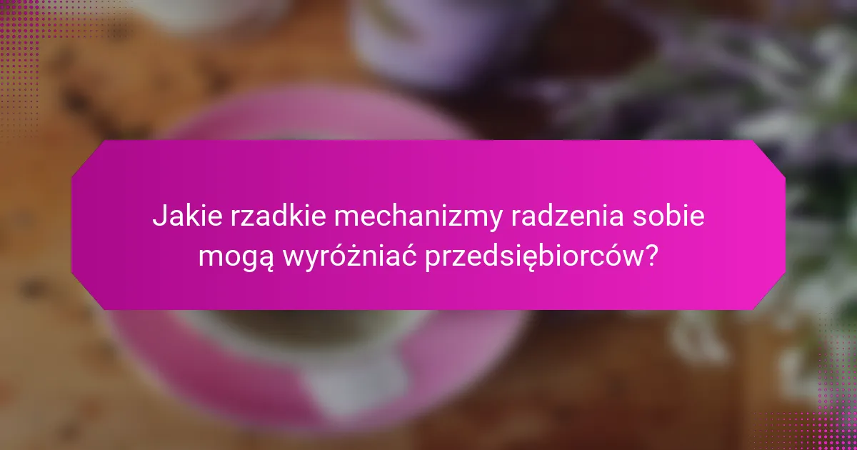 Jakie rzadkie mechanizmy radzenia sobie mogą wyróżniać przedsiębiorców?